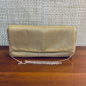 VTG 1980s Gold Aluminum Mesh Clutch/Shoulder Evening Bag